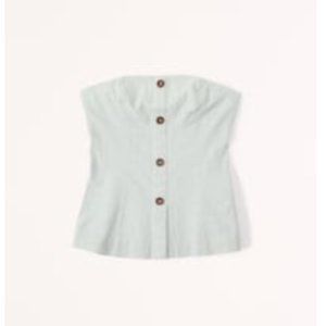 Abercrombie & Fitch Strapless Linen-Blend Set Top